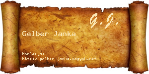 Gelber Janka névjegykártya